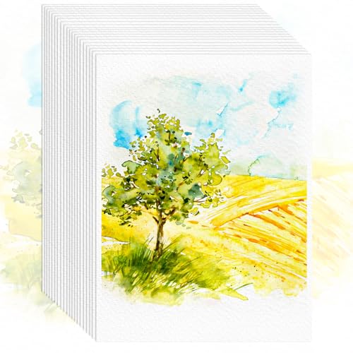 64 Sheets Watercolor Paper,5"x7" Water Color Paper Bulk,Loose Drawing Paper - size: 5" x 7", 64 sheets, style: loose watercolor drawing paper