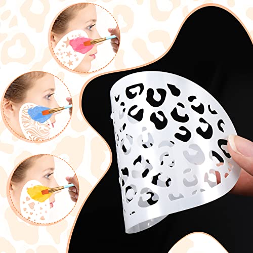 Chinco 24 Pieces Face Paint Stencils Face Body Tattoo Templates Painting Stencils for Kids Holiday Halloween Makeup Body Art Tattoos(Vivid Style) - color: Vivid Style