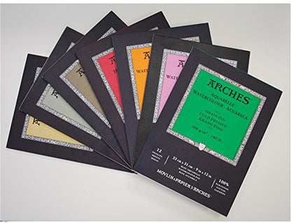 Arches Watercolor Paper Pad, 140 pound, Hot Press, 11.69"x16.53" - size: 11.69"x16.53", style: Hot Press