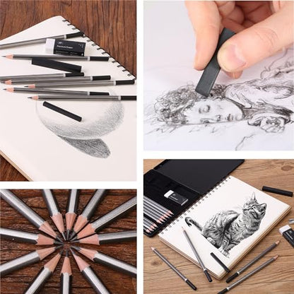 Mr. Pen- Drawing Sketching Pencil Set, 19 pcs, Graphite Pencils (10B-6H) - size: 19 pcs