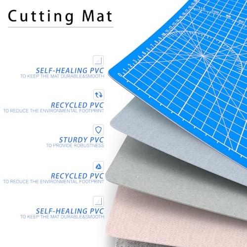 DIYSELF 8in×6in Cutting Mat, Self Healing Cutting Mat, A5 Craft Mat | A5 Cutting Mats for Sewing Hobby Fabric Project, 5-Ply Craft Cutting Board Double Sided, Craft Mat, Quilting Cutting Mats - color: Blue, size: 8"L x 6"W