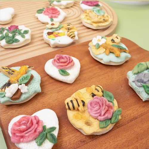 Rose Mold for Polyclay Air Dry Clay Plaster 7x3inch - color: Rose 21-cavity #4949