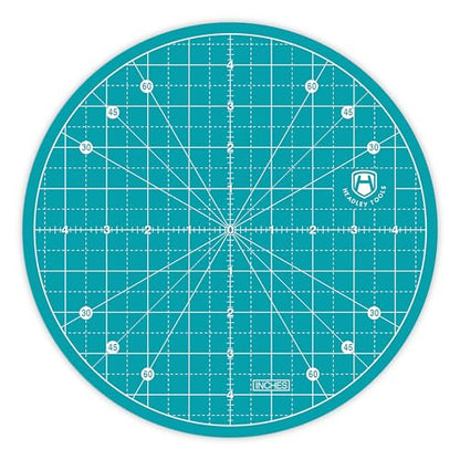 10"x10" Round Rotating Cutting Mat, Self Healing Mat with 360-Degree Rotation & Anti-Slip Base, Sewing Board Cutting Mat Perfect for Fabric Quilting Leather Hobby Project, Turquoise - color: Turquoise, size: 10"L x 10"W