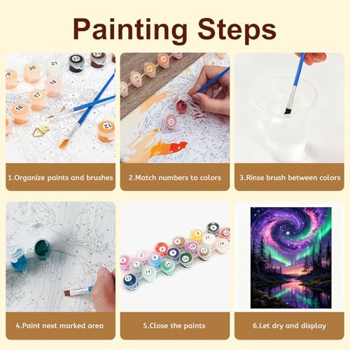 Gemozaic Aurora Paint by Numbers Kit for Adults, Starry Night Sky, 16x20 in - color: MT22906