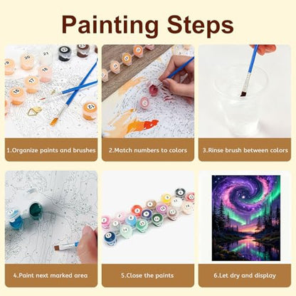 Gemozaic Aurora Paint by Numbers Kit for Adults, Starry Night Sky, 16x20 in - color: MT22906