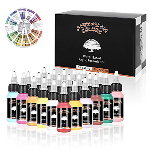 Airbrush Acrylic Paint Set 24 Colors for Models DIY