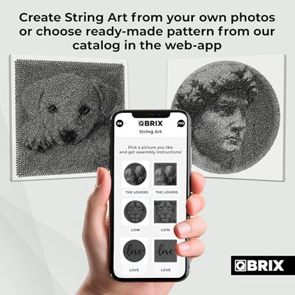 QBRIX Custom String Art Kit | DIY Craft Kit for Adults for Handmade Home Décor Creation | All-in-One Photo String Art Maker | Round or Square Portrait
