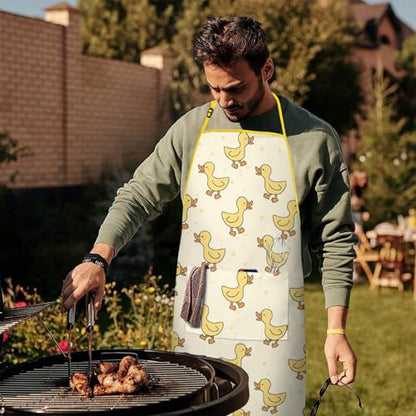 Apron with 2 Pockets,Kitchen Chef Artist Aprons for Cooking Gardening Baking Painting, Waterproof Apron 33" x 27" - color: Duck