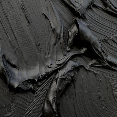 zoinart Black Textured Wall Art, 20x20 Hand Painted Abstract Oil Paintings on Canvas, Thick Texture Black Minimalist Contemporary Art - color: BL-058