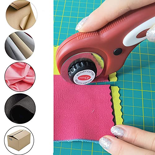 45mm Rotary Cutter Blades 5-Pack Replacement Blades Fits Fits Fiskars, OLFA,Martelli,Dremel,Truecut,DAFA for Quilting Scrapbooking Sewing Arts & Crafts Sharp and Durable Cutter Blade (silver) - color: Silver (45mm 5pcs)