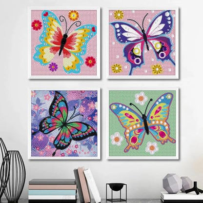 JATOK Diamond Art Kits for Kids, Gem Craft Kits, 4 Pack, Animals, 6 x 6 in - color: Blue