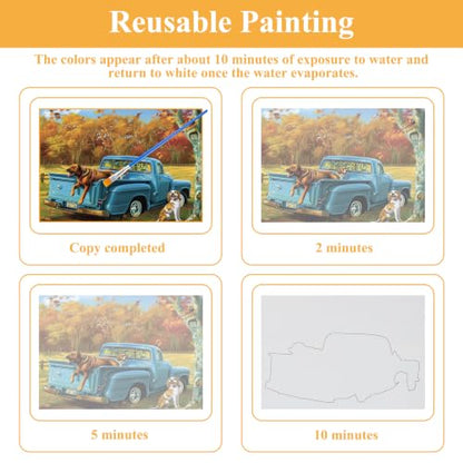 24Pcs Dementia Products for Elderly Reusable Water Painting Set for Seniors - color: Traffic