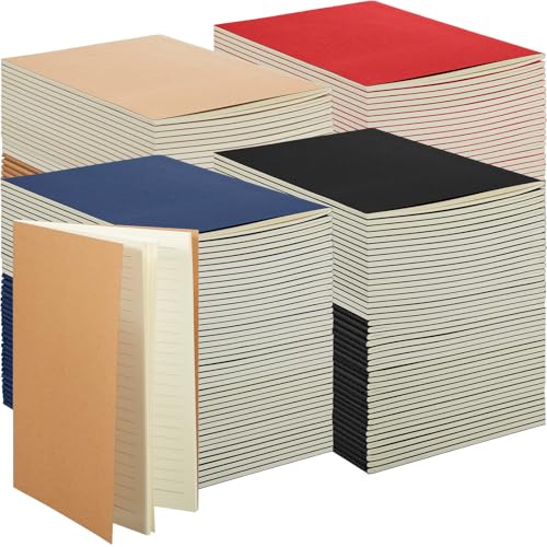 Mimorou 100 Pcs A5 Journals Notebooks Bulk,Black,Brown,Red,Navy,Lined - color: Black, Brown, Red, Navy, style: Lined