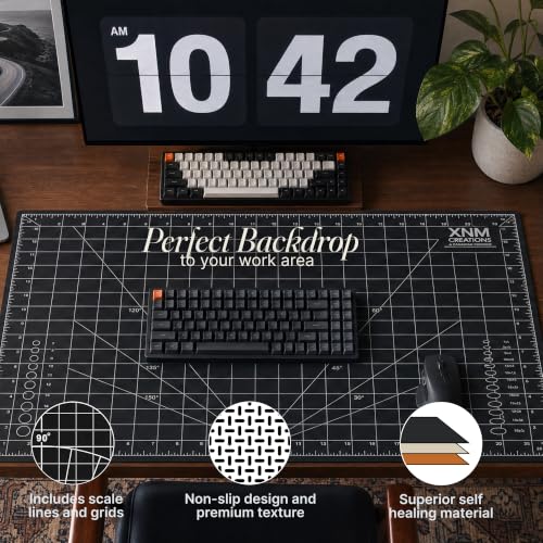 XNM Premium Self Healing Cutting Mat - 24 Inches by 36 inches - A1, 3 Layer Quality PVC Construction - Dual Sided, Imperial and Metric Grid Lines - Perfect for Cutting, Sewing, and Crafts - size: 36"L x 24"W