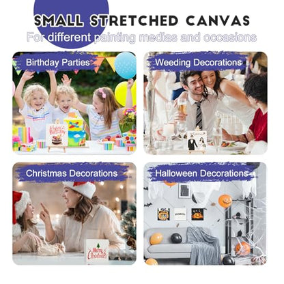 ESRICH Small Stretched Canvas for Painting 6x6 inch, 2/5''Profile Art Primed 16 Pack Canvases for Painting, Cotton Small Professional Blank Paint Canvas for Kids and Art Supplies, for Acrylics, Oils. - size: 6x6in-16 Packs