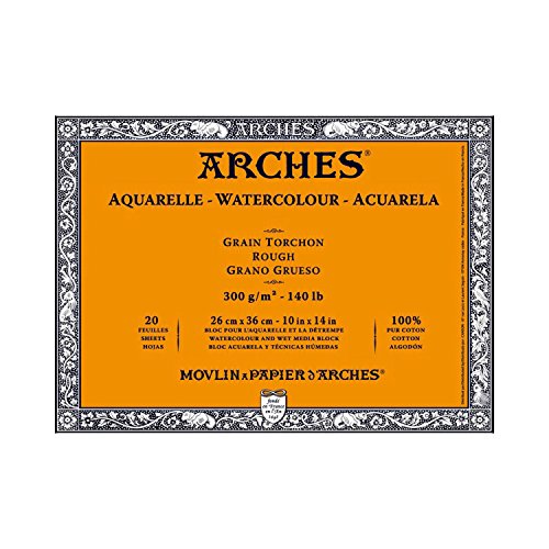 Arches Watercolor Paper Block, Rough, 10" x 14", 140 pound - size: 10"x14", style: Rough