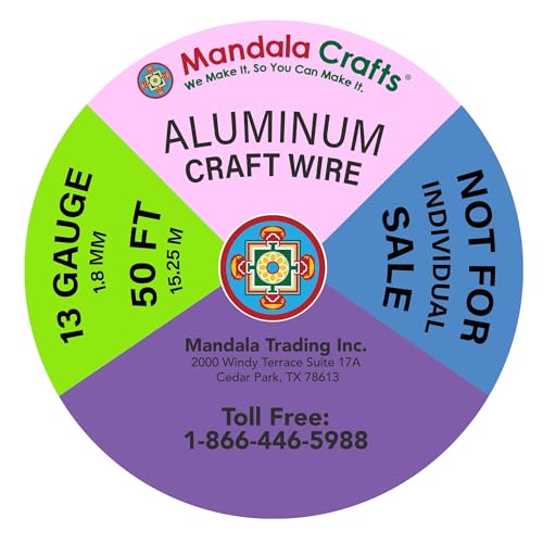 Mandala Crafts 13 Gauge Rose Gold Tone Combo Anodized Aluminum Craft Wire - color: Rose Gold Tone Combo, size: 13 Gauge 50X6 Feet