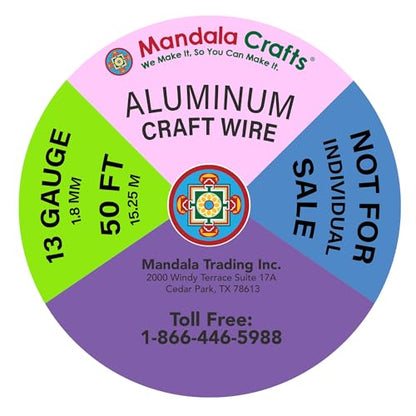 Mandala Crafts 13 Gauge Rose Gold Tone Combo Anodized Aluminum Craft Wire - color: Rose Gold Tone Combo, size: 13 Gauge 50X6 Feet