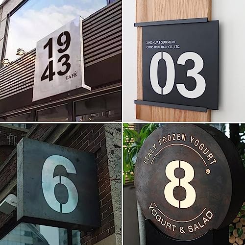 18 Inch Large Number Stencils Set 0-9 Address Number Stencil Reusable Plastic Digital Stencils Templates for Cake Stencil Address Number Painting Stencils Templates