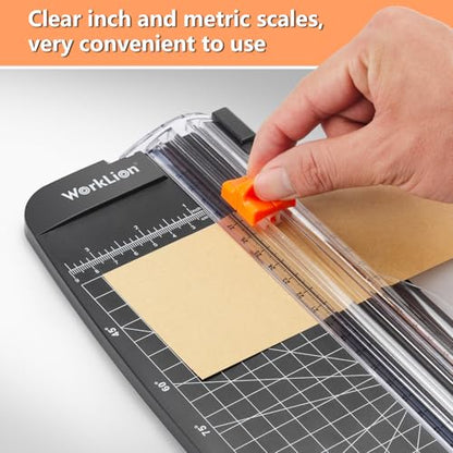 Small Paper Trimmer, Portable Paper Cutter for Label, Origami, Card, Photo, Coupon, Scrapbook, Cardstock, Laminated Paper, and Craft Project