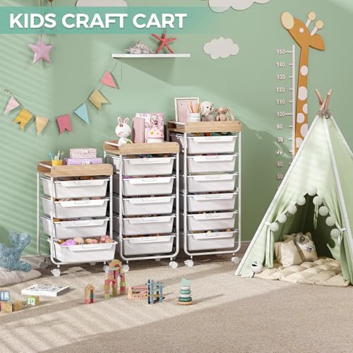 SYKIARIOL Utility Cart with Drawers,Craft Cart with 5 Drawers,White - color: White, size: 5-Drawer