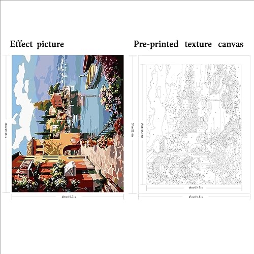 QUITEDEW Paint by Number for Adults,Street Scenery Paint by Numbers, Landscape Adult Paint by Numbers Kits Suitable for Home Wall Decoration 16x20 Inch. - color: A8-street