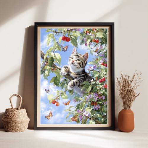 Milila Diamond Art Kits for Adults Full Drill Diamond Painting Kit(Kitten) - color: Kitten