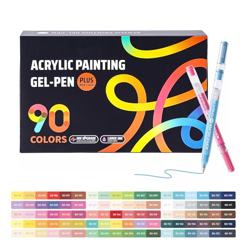 Ddaowanx Colored Acrylic Gel Pens Set,1mm Medium Point Smooth Writing - color: 90 Colors