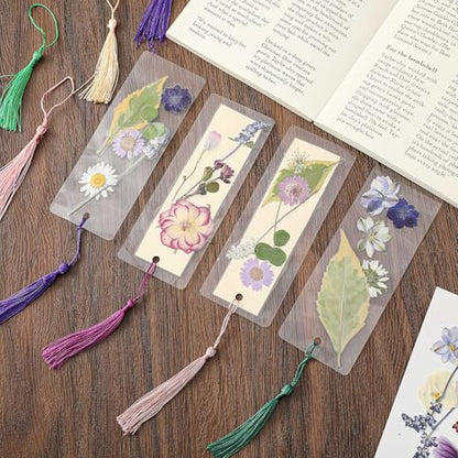 Fuyoooo 376 Pcs Pressed Flower Bookmark Kit,Purple,2 x 8 Inch - color: Purple, size: 2 x 8 Inch