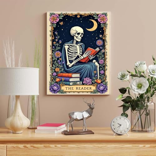 Skull Paint by Numbers Kit for Adults, Skeleton Adult Paint by Number Kits - color: Skeleton
