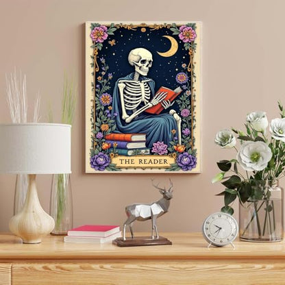 Skull Paint by Numbers Kit for Adults, Skeleton Adult Paint by Number Kits - color: Skeleton
