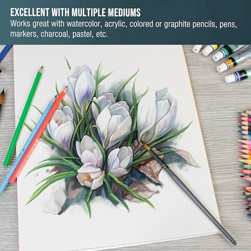 U.S. Art Supply 9" x 12" Premium Heavyweight Watercolor Paper Pad, 2-Pack - size: 9-x-12-inch