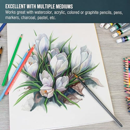 U.S. Art Supply 9" x 12" Premium Heavyweight Watercolor Paper Pad, 2-Pack - size: 9-x-12-inch