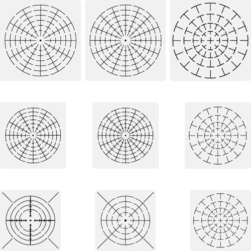 Mandala Dot Painting Stencils - 9 Pack 5.5"/6"/8" Circle Drawing Templates - Mandala Dotting Tools for Rock Painting, DIY Art Projects - Reusable PET Stencil Templates - style: Mandadl