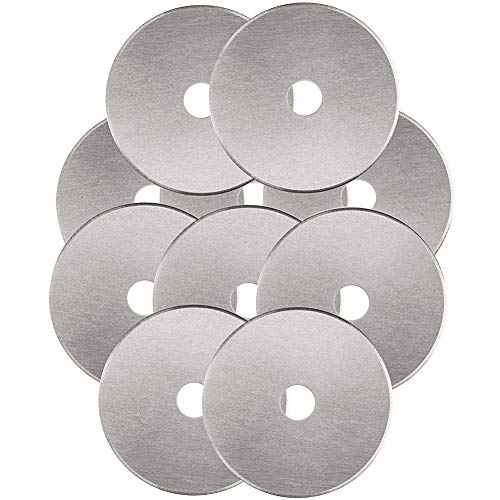 Rotary Cutter Blades 45mm 10 Pack by KISSWILL, Fits Fiskars, Olfa, Martelli, Dremel, Truecut, DAFA Rotary Cutter Replacement for Quilting Scrapbooking Sewing Arts &Crafts, Sharp and Durable - color: 45MM Round hole Blades