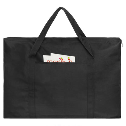 Cupohus Waterproof Art Portfolio Bag 25" x 37" for 24" x 36" Artworks with Outer Pockets and Handle, Student Carrying Storage Bag - size: 24" x 36" x 2"