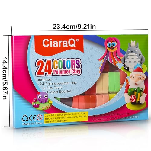 CiaraQ Polymer Clay Kit, Mini Modeling Clay Set | for Kids/Beginners/Artist, 24 Colors - color: 24 Colors
