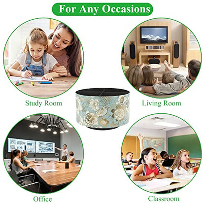 Round Leather Art Supply Organizer,Remote Control Holder,360 Degree Rotating,Multi-Functional Pencil Holder,4 Compartments Desktop Stationary Organizer(1-Blue Bird) - color: 1-Blue Bird