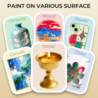 Nicpro Metallic Blue Acrylic Paint, 8.45oz/250ml Large Metallic Paint | Non Toxic, Non Fading Craft Paints for Metal, Wood, Clay, Fabric, Canvas, Furniture, Handcrafts, Art Supplies - color: Metallic Blue, size: 8.45 Fl Oz (Pack of 1)