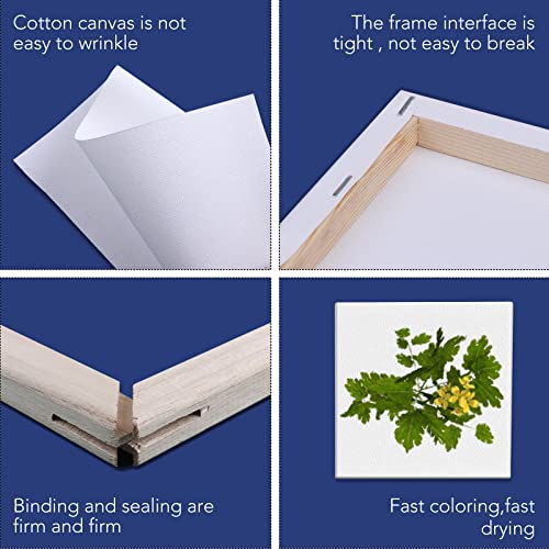 ESRICH Mini Stretched Canvas 12 Pack 4x4inch, 2/5''Profile Art Primed Canvases for Painting, 100% Cotton Small Professional Stretched Canvas for Kids and Art Supplies,for Acrylics,Oils&Other Painting. - style: 12 Packs Stretched Canvas - 4*4in