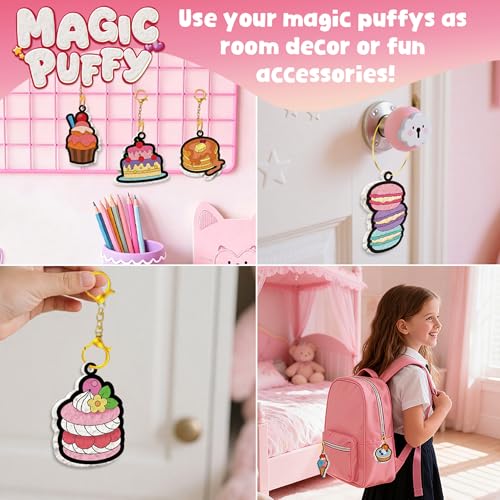 MZYTOZA 3D Art Craft Aqua Magic Puffs Paint Kit - Magic Foam Texture Painting Kit, 15 Mess-Free Paint by Number Craft for Kids, Christmas Gift Idea & Stocking Stuffer(Dessert Style) - color: Aqua Maigc Puffs - Dessert style