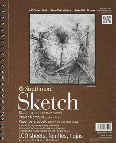 Strathmore SM455-3 455-3 Drawing & Sketch Paper, 6 Pack, White - size: 6 Pack