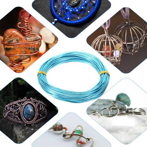 PATIKIL Aluminum Jewelry Wire, 4pcs Bonsai Wire, 10m/32.8ft, 1.5mm/14 Gauge, Blue - color: Blue, size: 1.5mm x 32.8ft