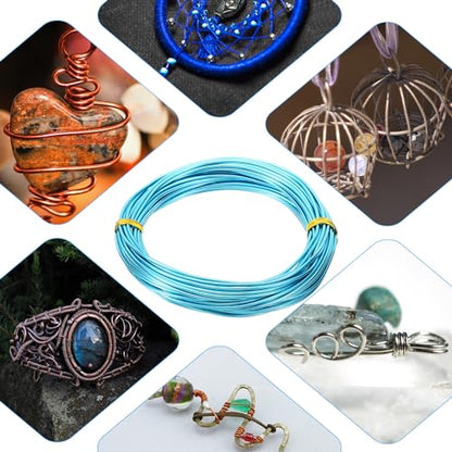 PATIKIL Aluminum Jewelry Wire, 4pcs Bonsai Wire, 10m/32.8ft, 1.5mm/14 Gauge, Blue - color: Blue, size: 1.5mm x 32.8ft
