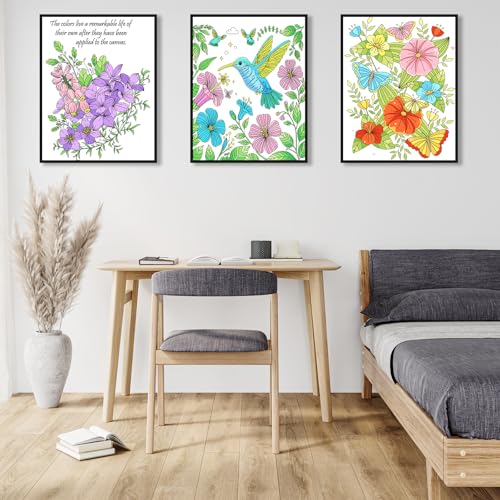 Kalysky Easy and Cozy Adult Coloring Book Set, 3 Pack Stress Relief Coloring Books for Adults Relaxation, Flower Inspirational Quotes Designs. - color: Easy Cozy Flower Inspirational Quotes