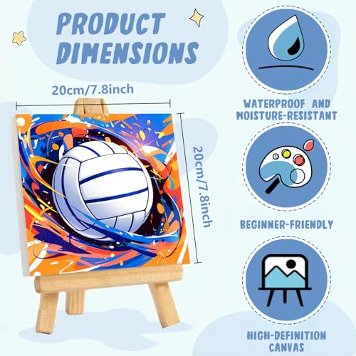 XTCIXAL Paint by Numbers Kit for Kids, Volleyball, 8X8 inch - color: 05-Volleyball