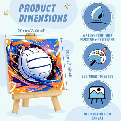 XTCIXAL Paint by Numbers Kit for Kids, Volleyball, 8X8 inch - color: 05-Volleyball