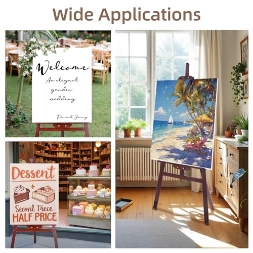 Adjustable Wooden Easel Stand for Painting&Display, Brown | Folding Art Easel for Display, Drawing, Wedding Sign and Poster, Suitable for Kids and Adults, Holds Up to 42" - style: Brown -1 Pack