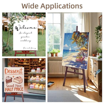Adjustable Wooden Easel Stand for Painting&Display, Brown | Folding Art Easel for Display, Drawing, Wedding Sign and Poster, Suitable for Kids and Adults, Holds Up to 42" - style: Brown -1 Pack
