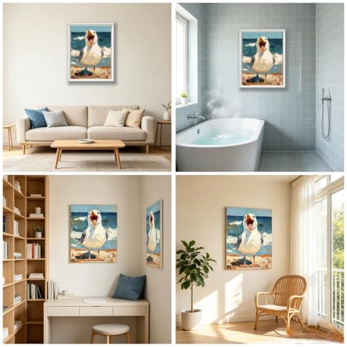 BYGFHLYW Funny Seagull Beach Ocean Paint by Numbers Kit for Adults Canvas - color: PB515-1